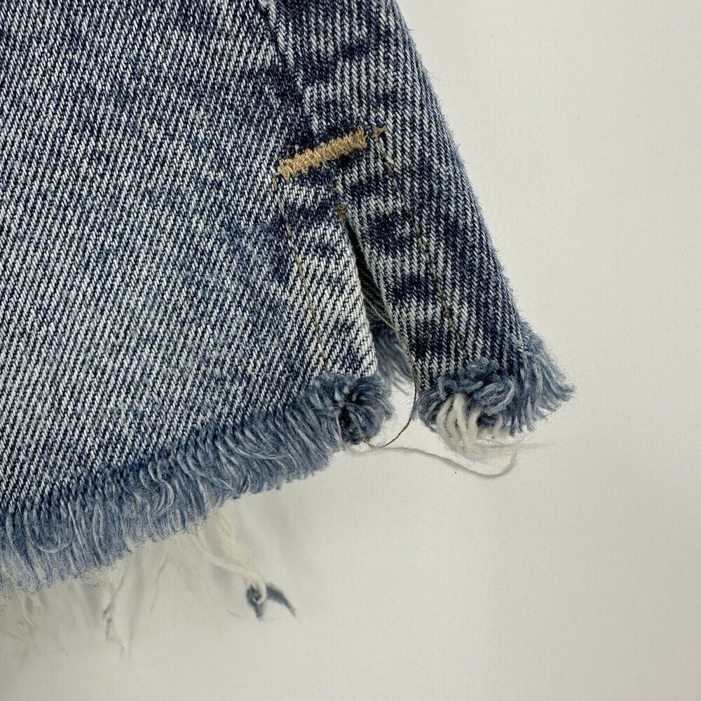 Levi's Cheeky Shorts 30 Women High Rise Cotton Floral Embroidered Frayed Button - Picture 5 of 12